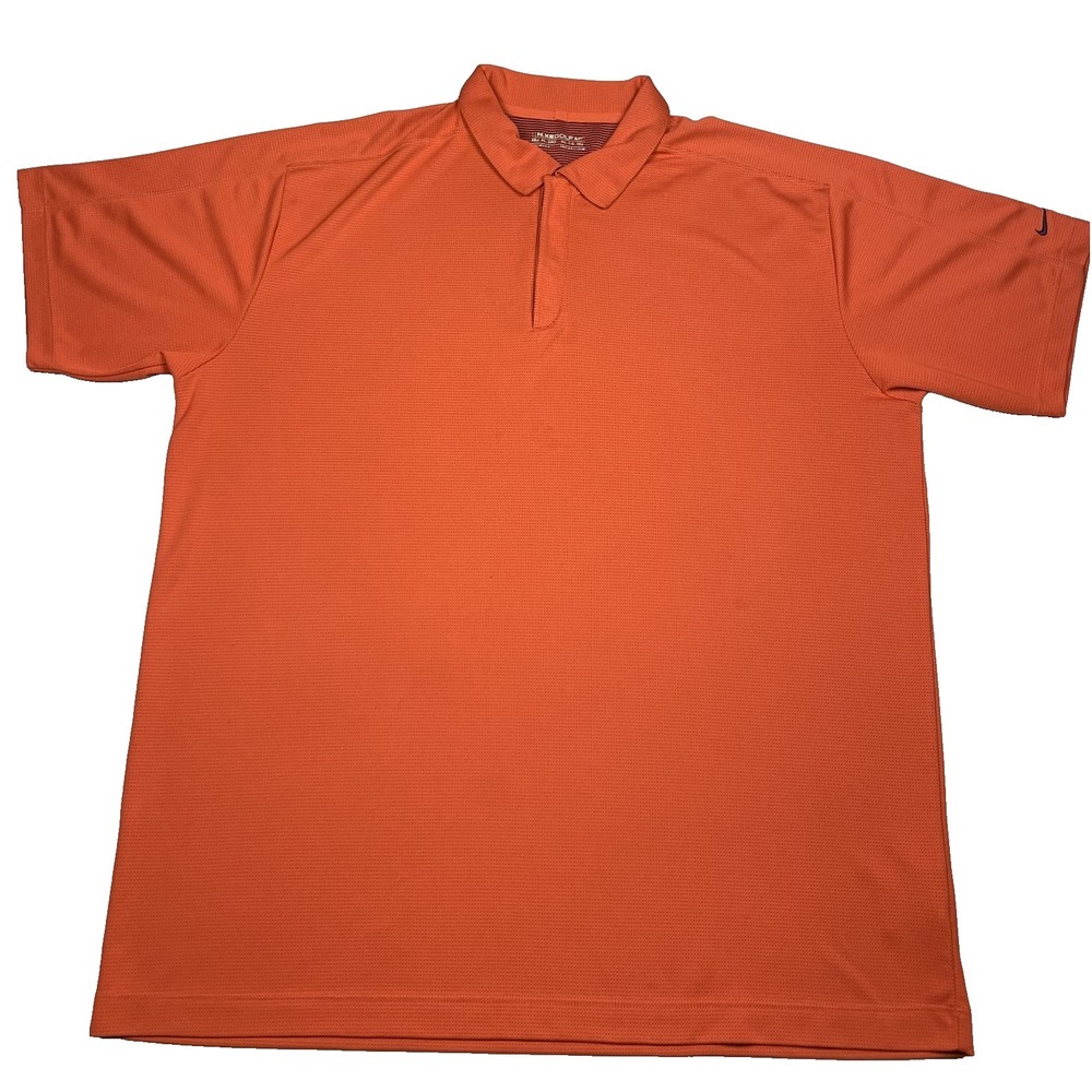 Nike Golf Dri Fit Polo Shirt Mens XXL Orange 1/4 Zip Performance